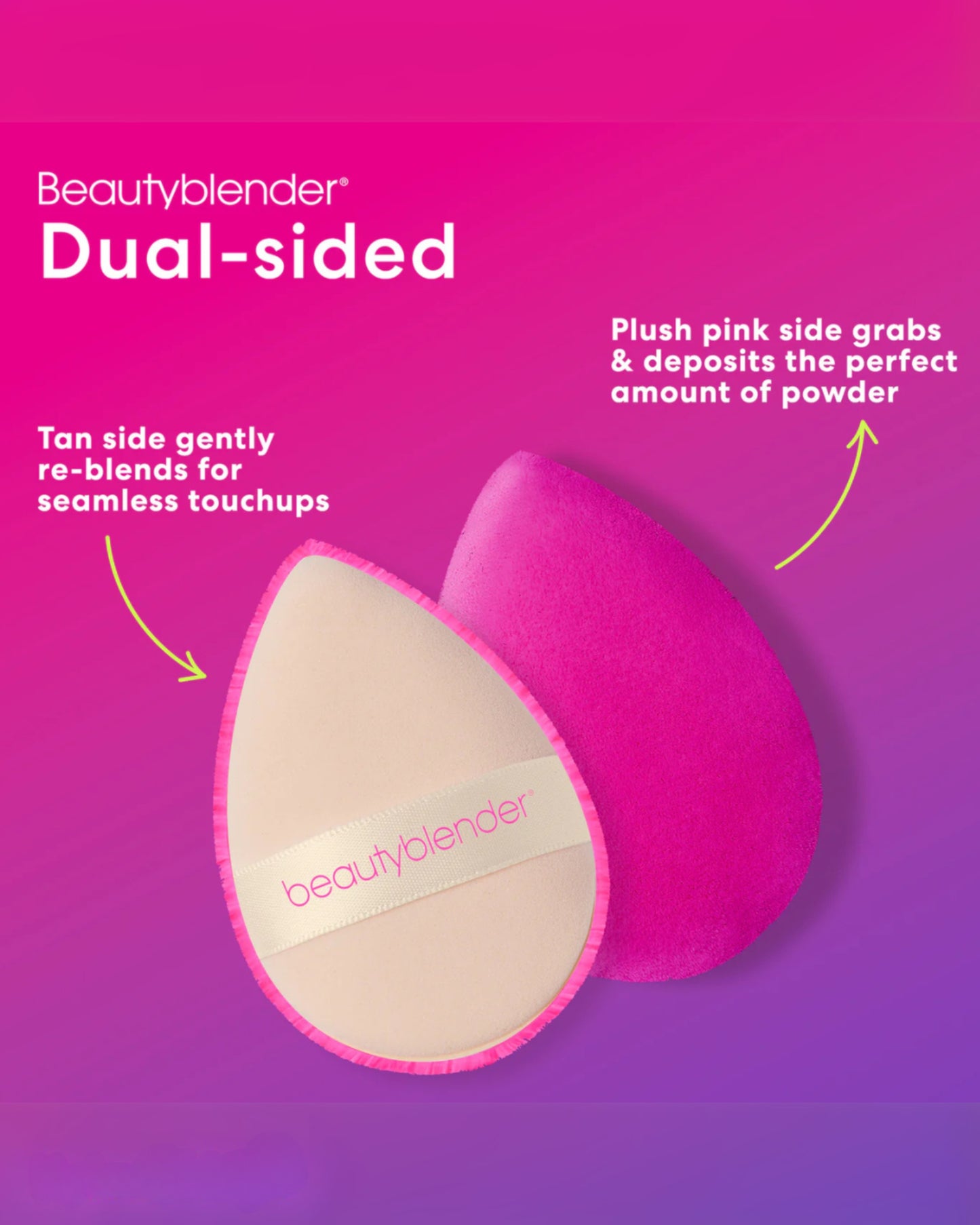 Power Pocket Puff Dual-Sided Powder Puff for Setting and Baking