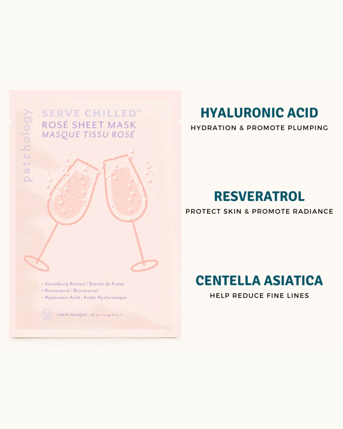 Serve Chilled Rosé Sheet Mask 4 Pack